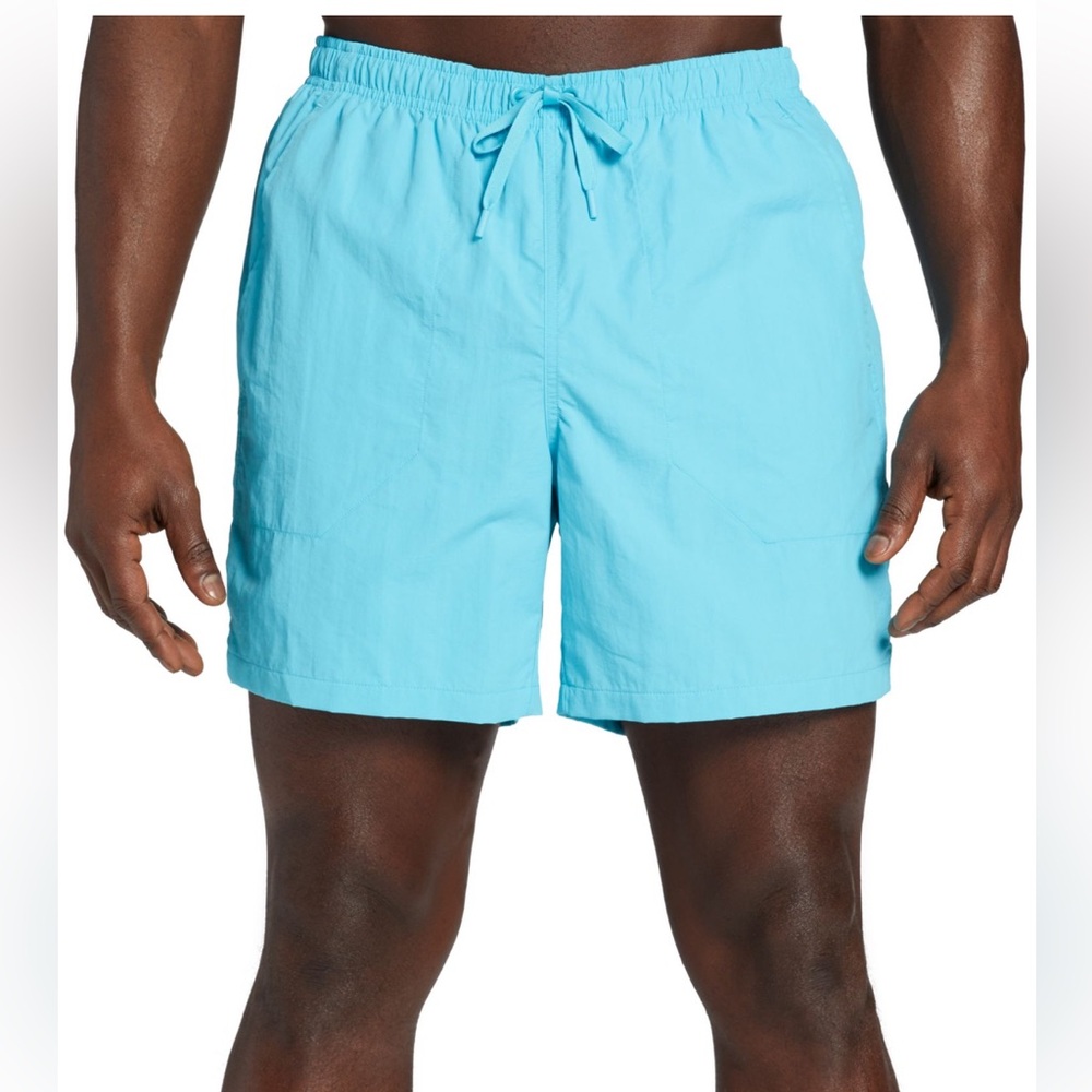DSG Men's 6” Rec Blue Spray Swim Short Size L Relaxed Fit Summer Beach